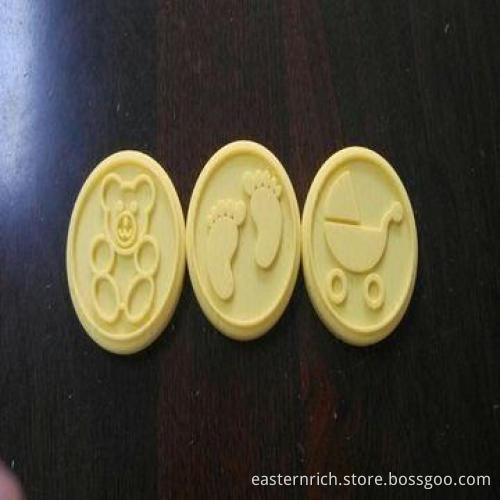Silicone cookie stamper, 30 kinds of design, wooden handle, Ø7.5 x 10cm